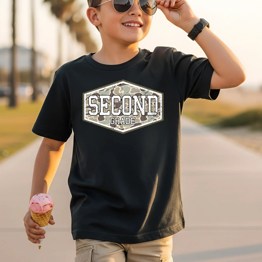 Boy's Camo Second Grade DTF Print