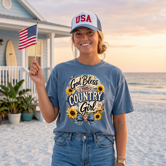 God Bless This Country Girl DTF Print