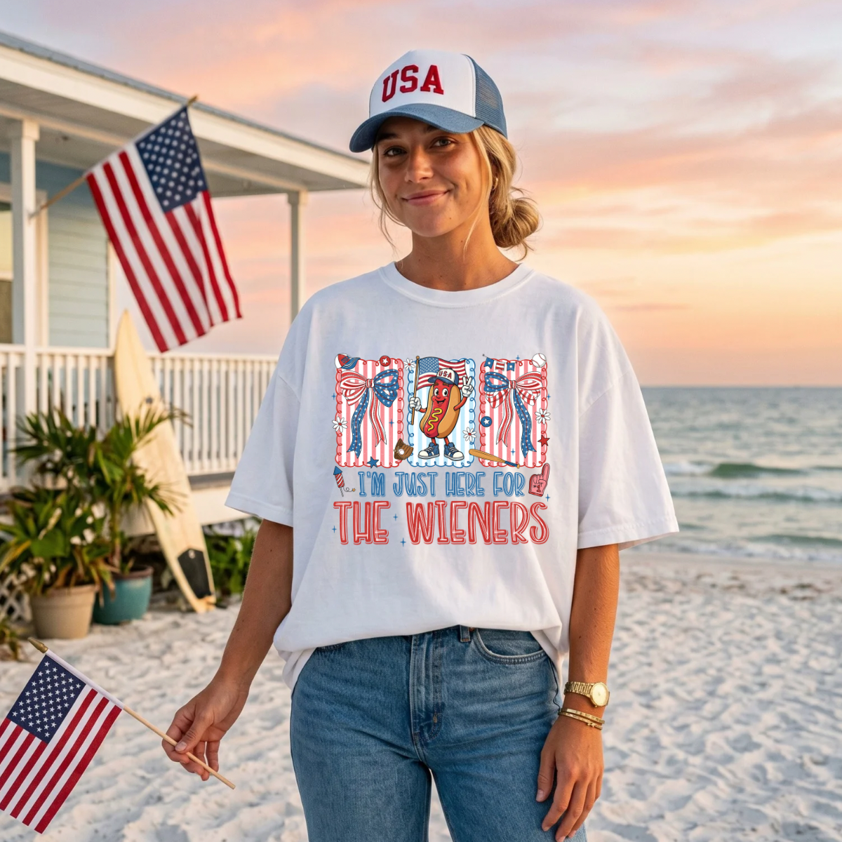 Im Just Here For The Wieners DTF Print