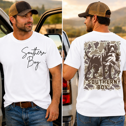 Southern Boy Brown Lab With Duck DTF Print
