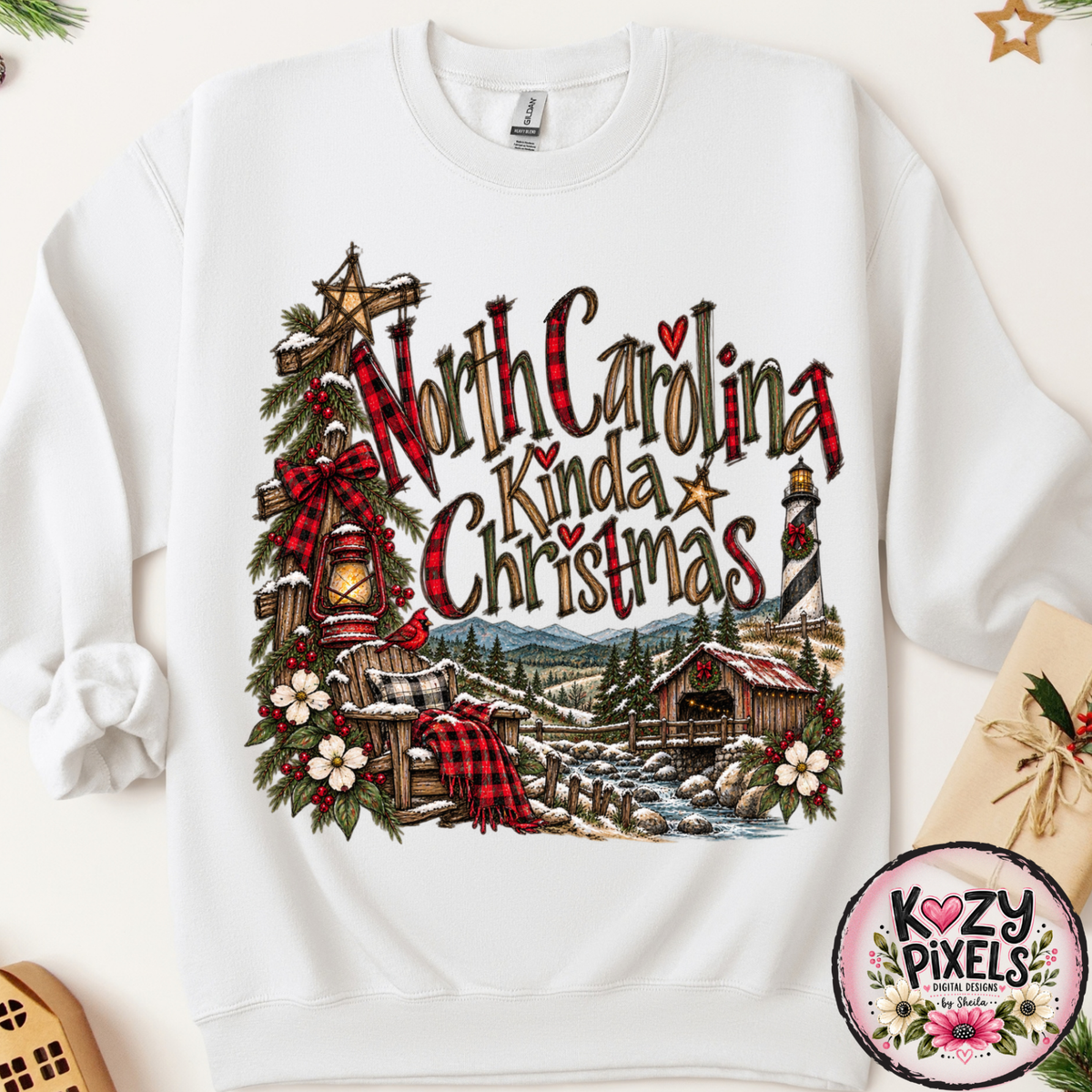 North Carolina Kinda Christmas DTF Print