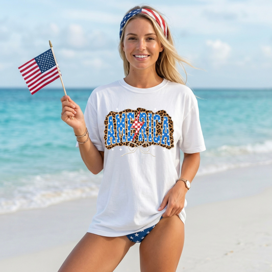 Cheetah America DTF Print