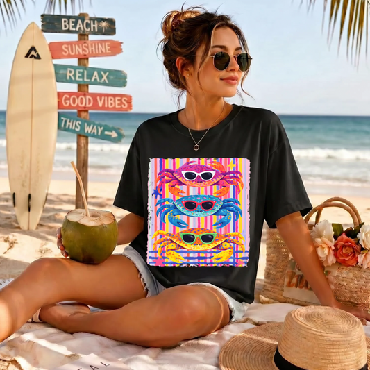 Crabs With Sunglasses DTF Print