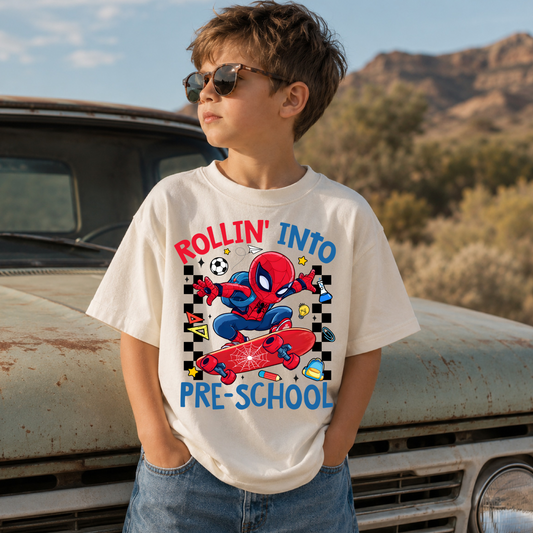 Rollin' Into Pre-School Spider Guy DTF Print