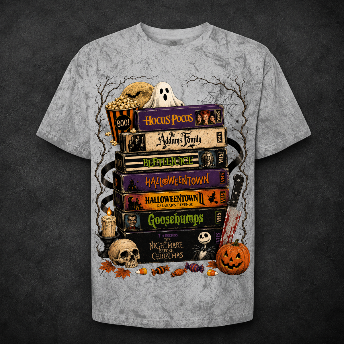 Retro Halloween Movies DTF Print