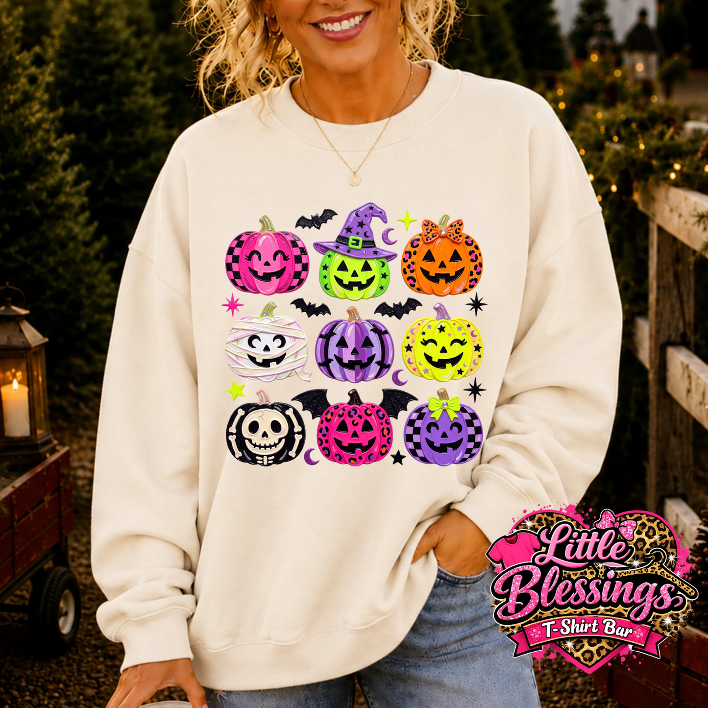 Colorful Pumpkin Collage DTF Print