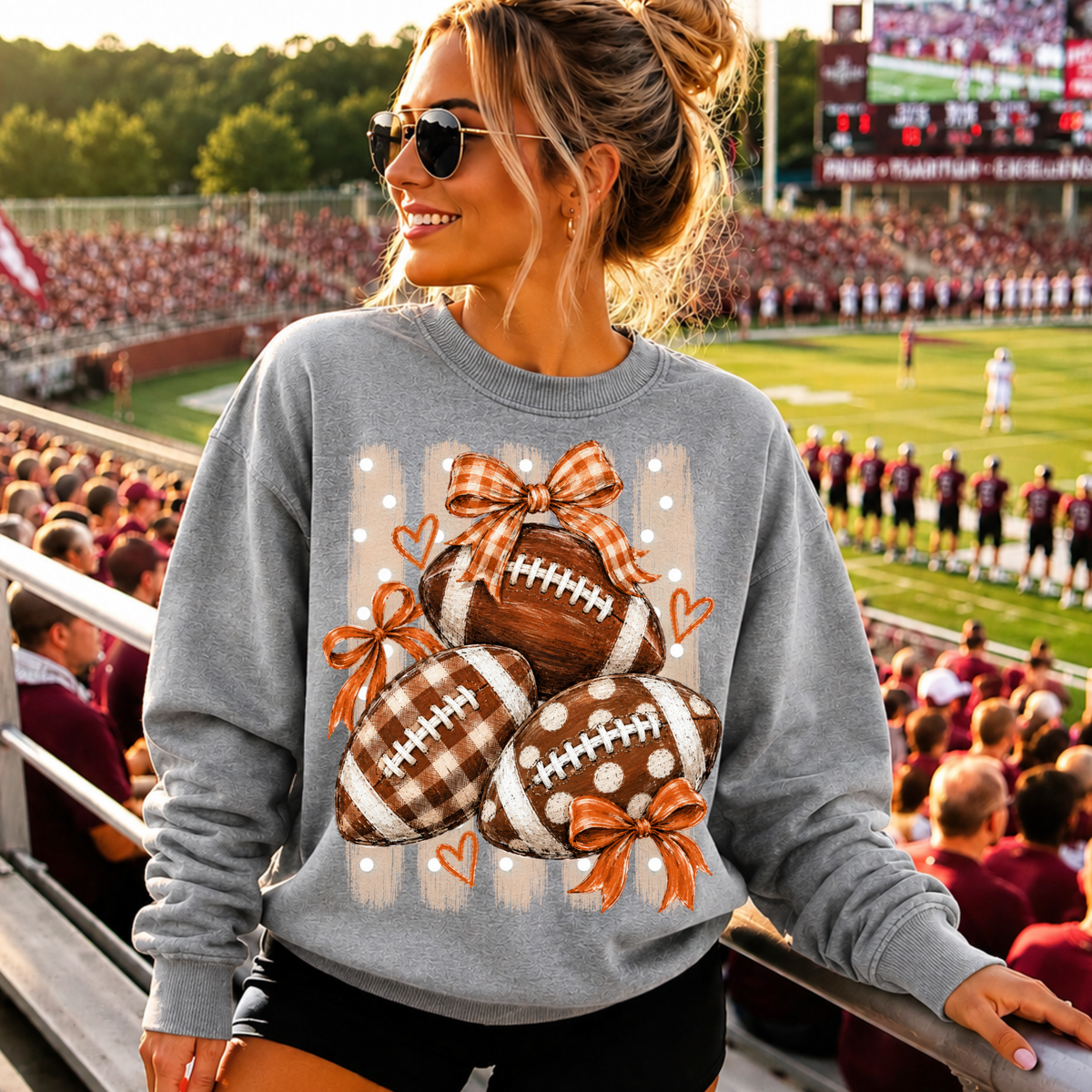 Preppy Footballs DTF Print