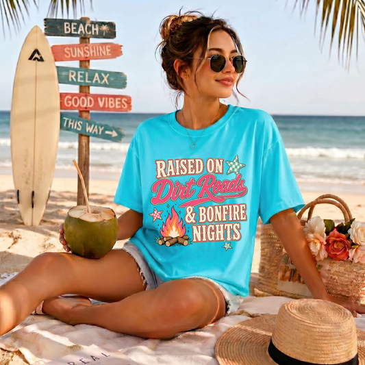Raised On Dirt Roads & Bonfire Nights DTF Print