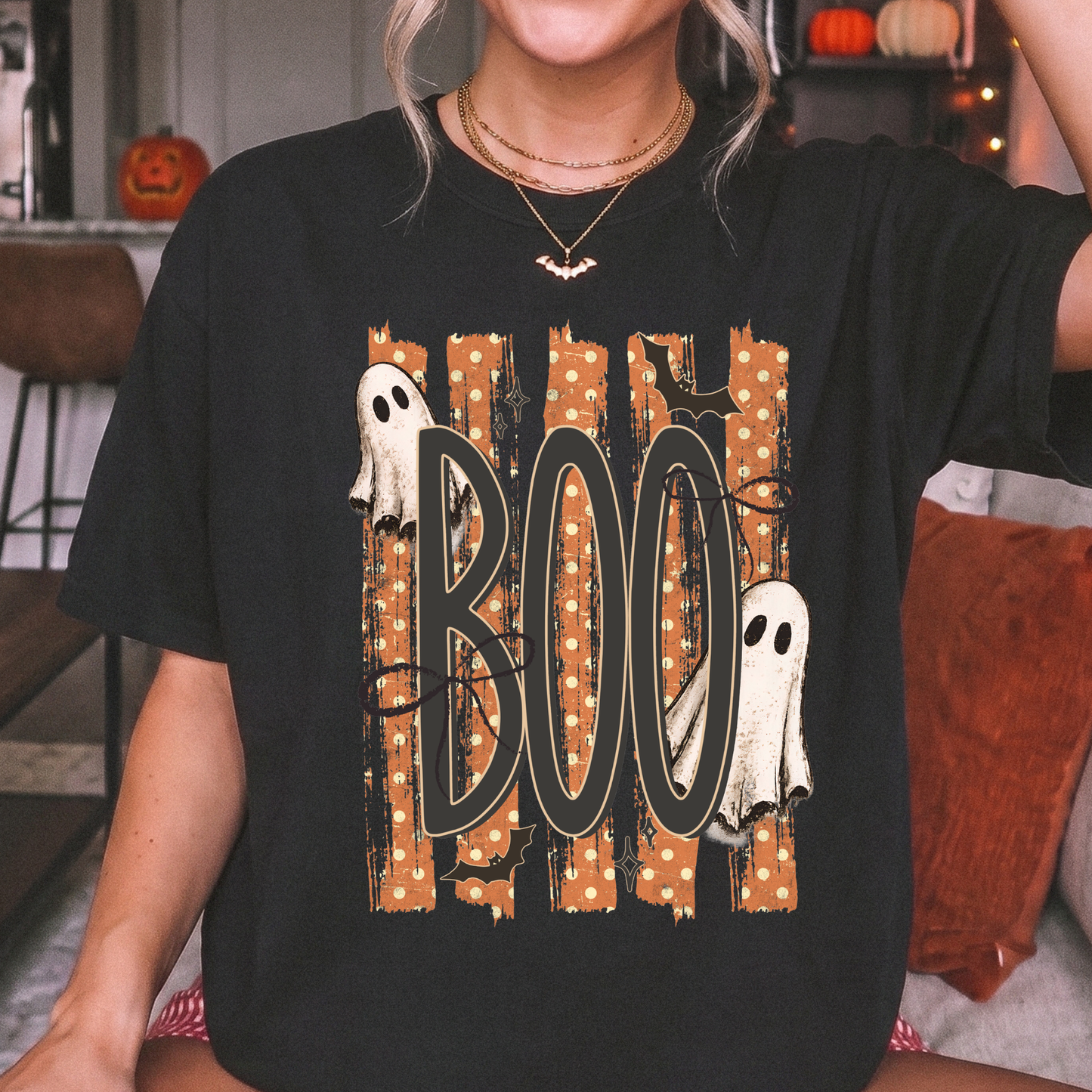 Preppy Halloween Boo DTF Print