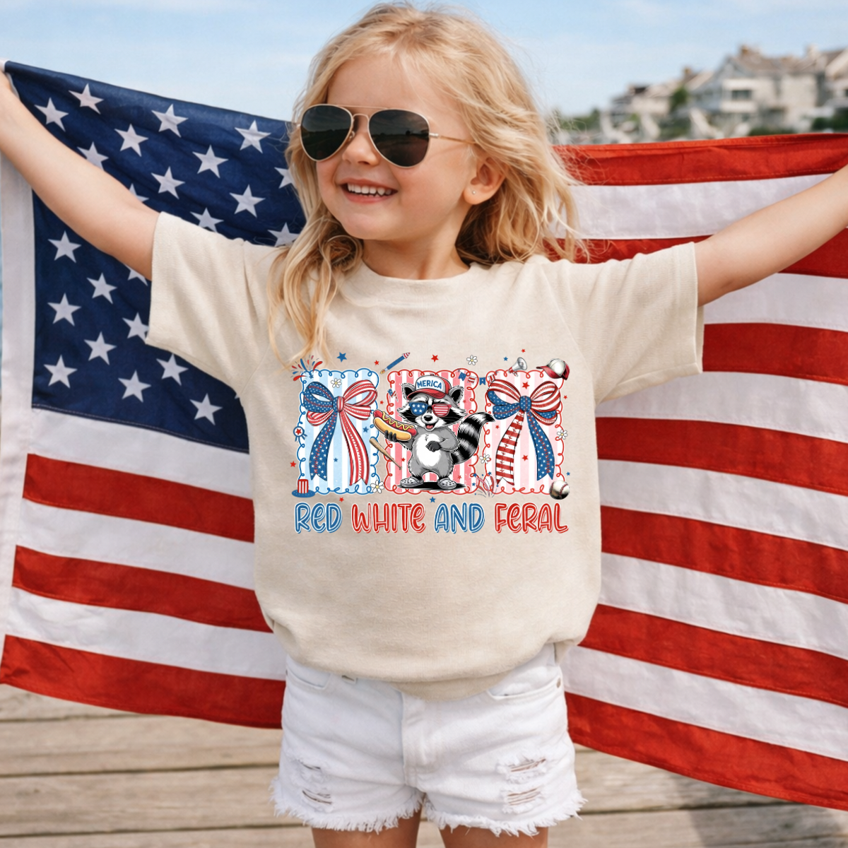 Red White And Feral DTF Print