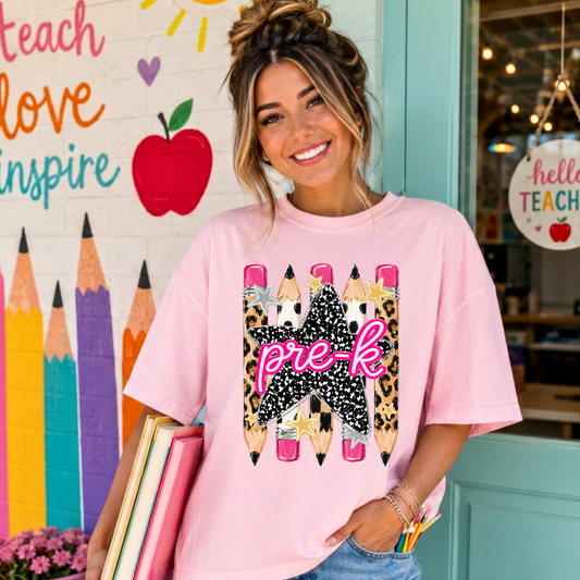 Preppy Pencils Pre-K DTF Print