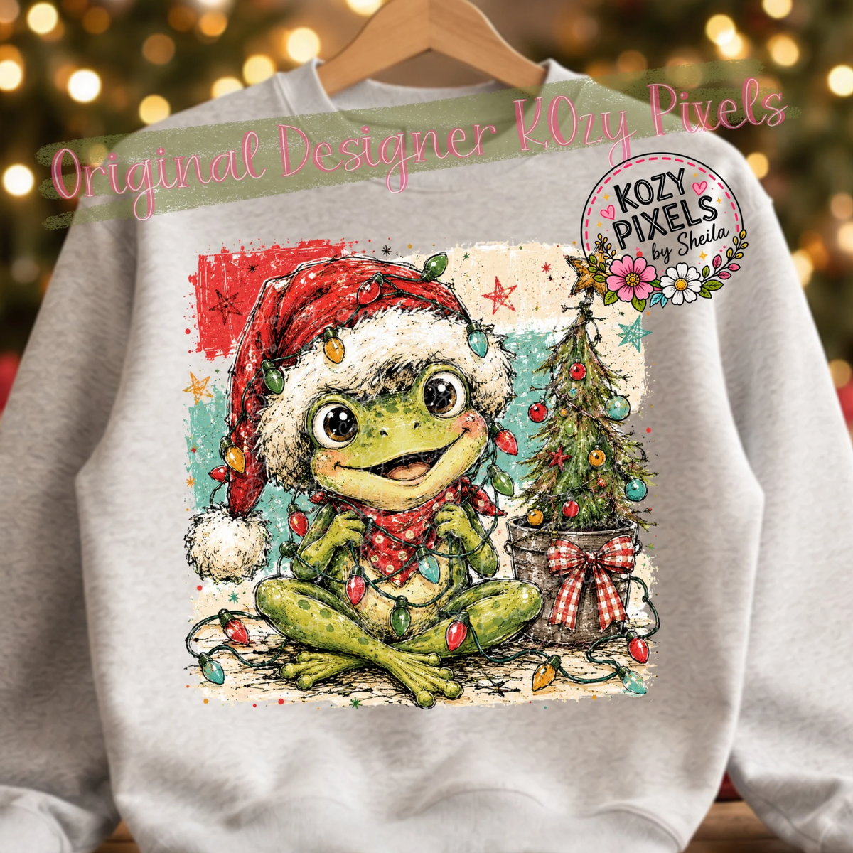 Preppy Frog DTF Print