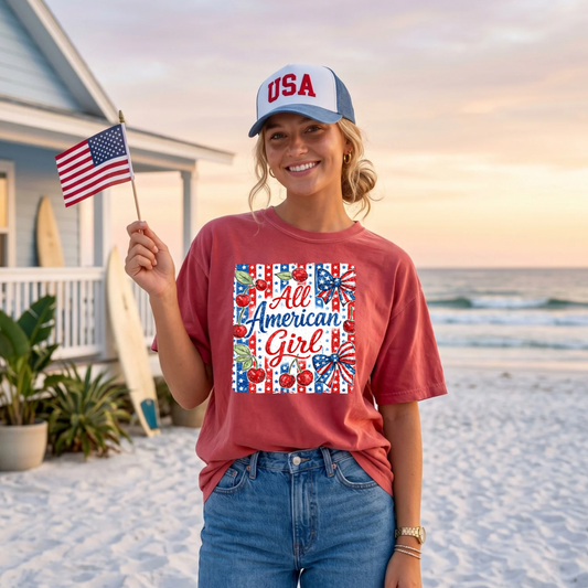 All America Girl DTF Print