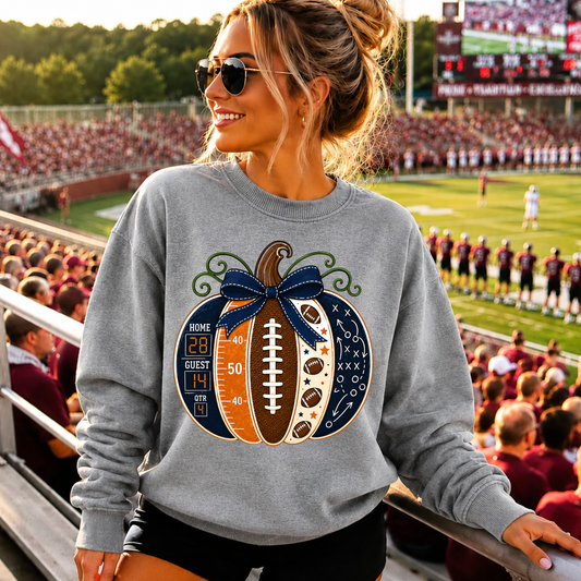 Football Pumpkin DTF Print