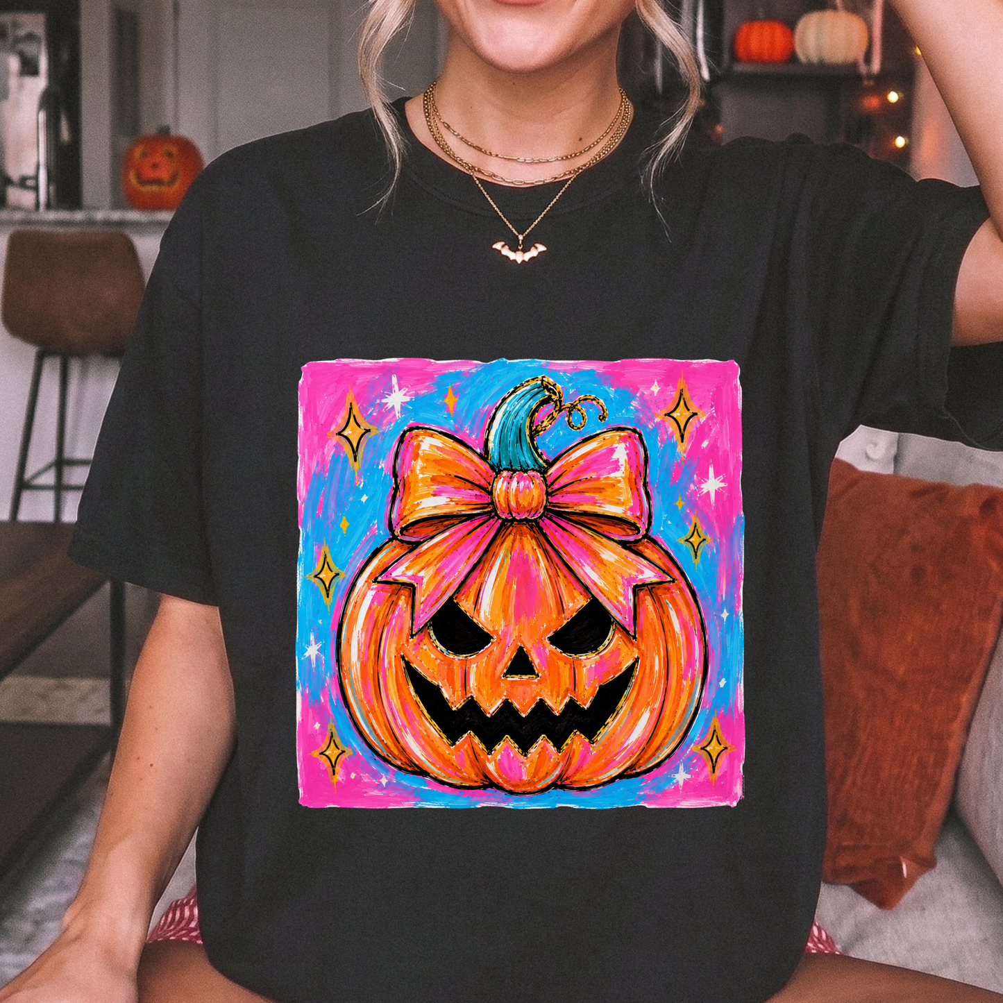 Colorful Pumpkin DTF Print
