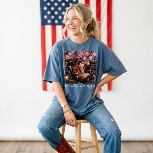 Red,White And Coffee DTF Print