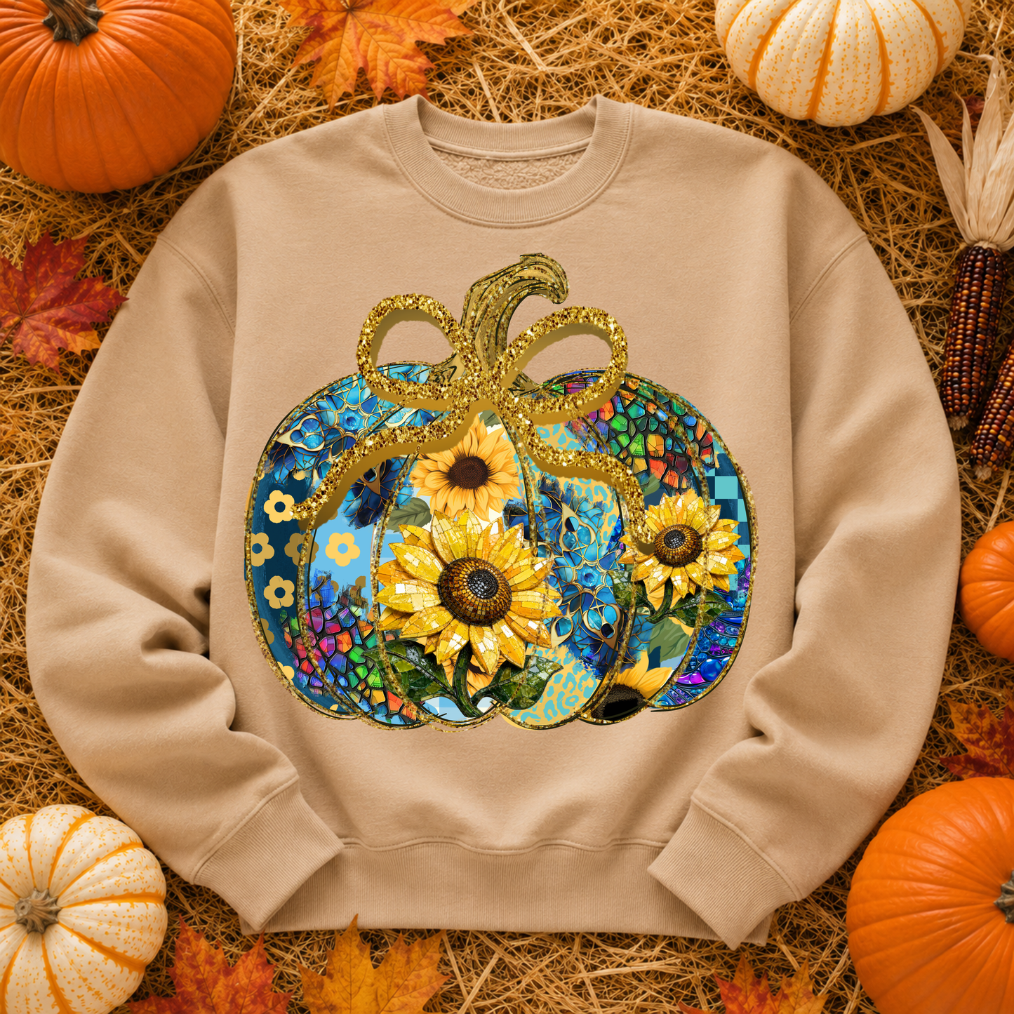 Sunflower Pumpkin DTF Print