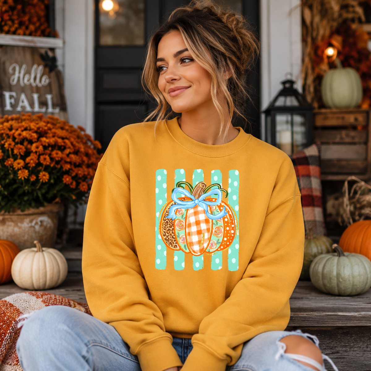 Preppy Pumpkin DTF Print