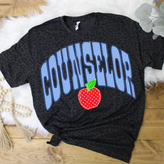 Blue Plaid Counselor DTF Print