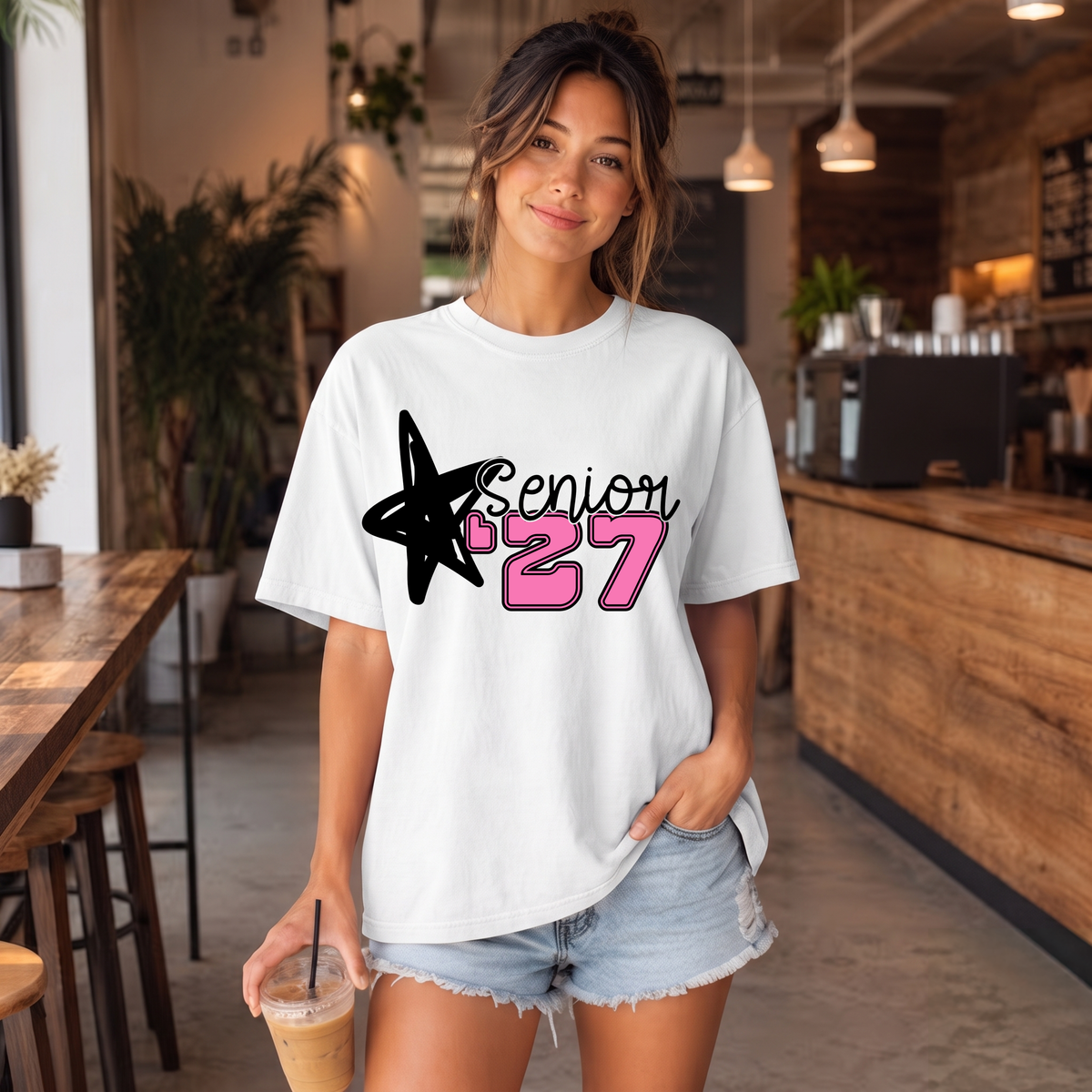Senior 27 with Star DTF Print
