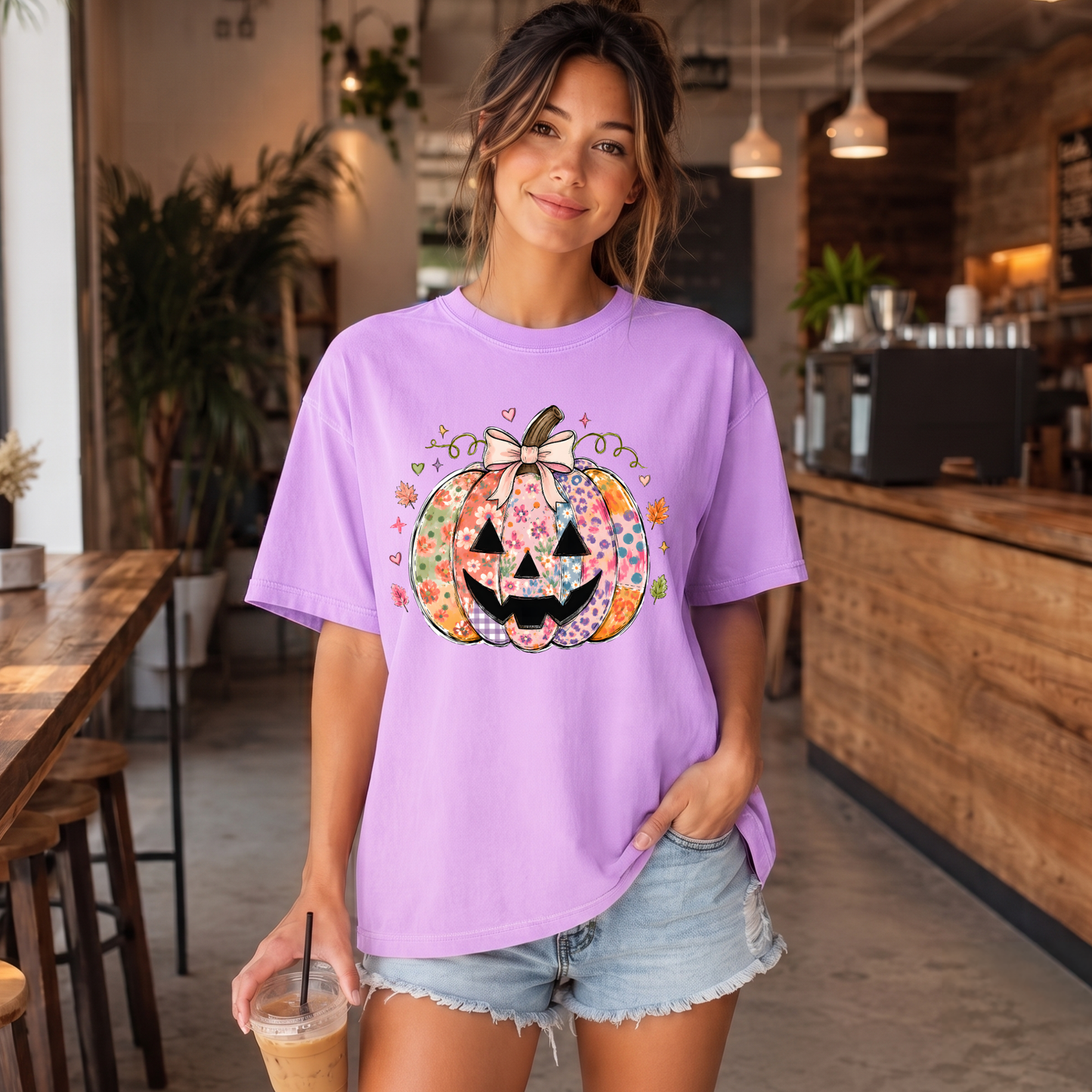 Preppy Halloween Pumpkin DTF Print