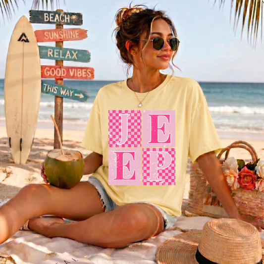 Jeep Pink DTF Print
