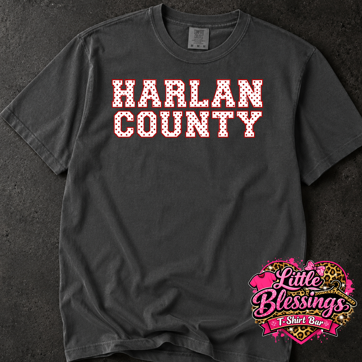 Red Harlan County DTF Print