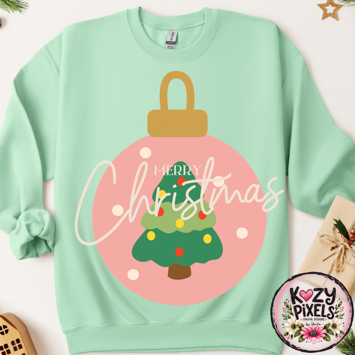Merry Christmas Buld DTF Print