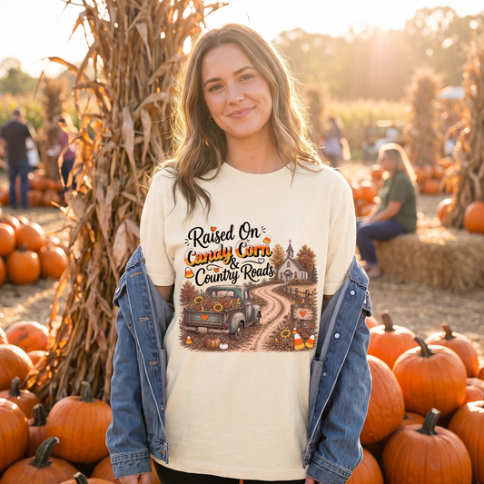 Raised On Candy Corn & Country Roads DTF Print