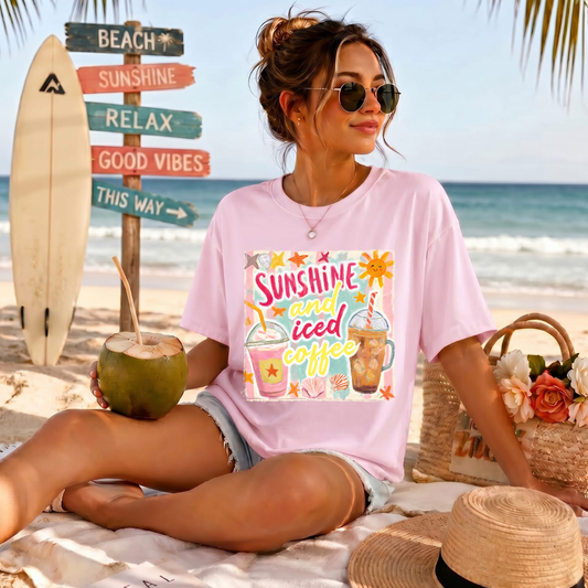 Sunshine And Ice Coffee DTF Print