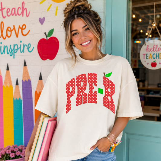 Red Apple Pre-K DTF Print