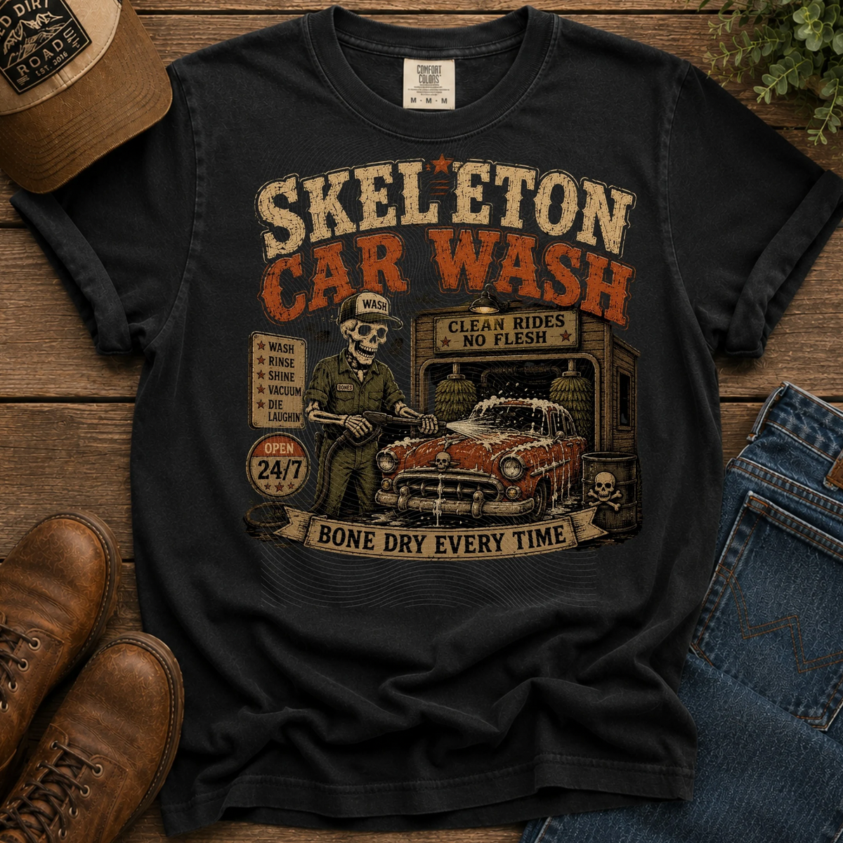 Skeleton Car Wash DTF Print