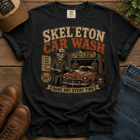 Skeleton Car Wash DTF Print