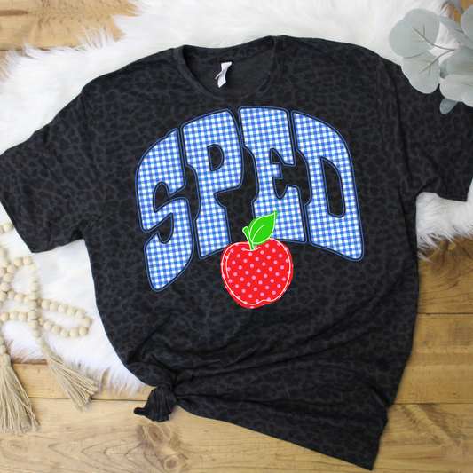 Blue Plaid Sped DTF Print