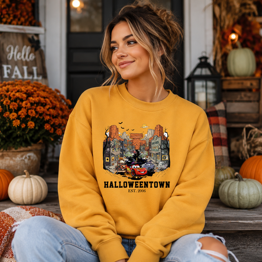 Town Halloween Car DTF Print
