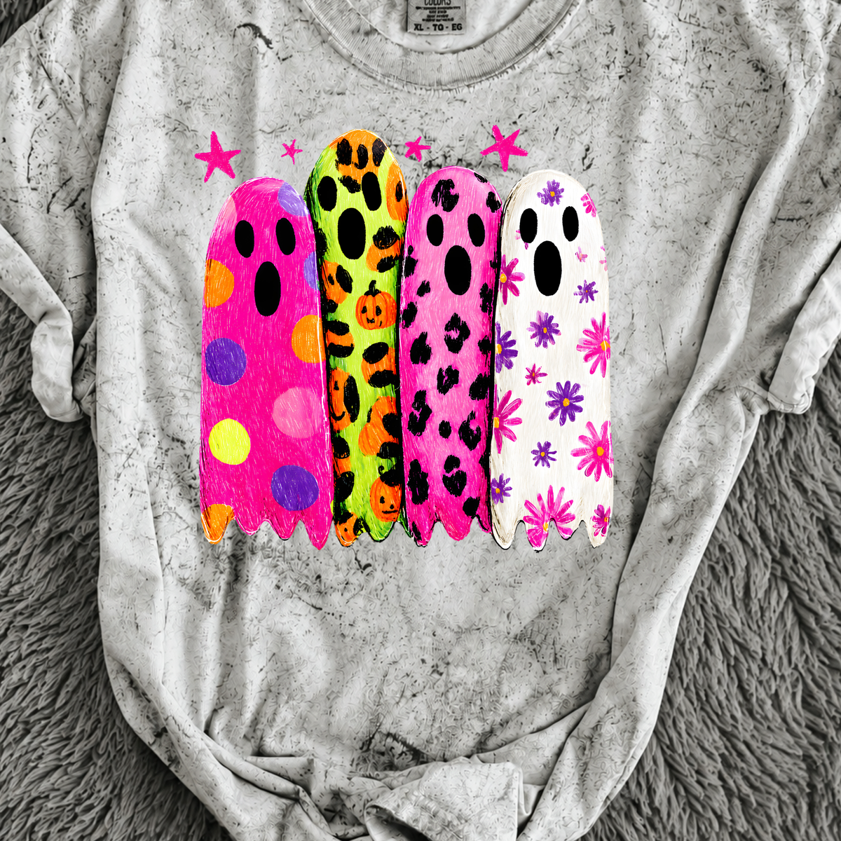 Colorful Ghost DTF Print