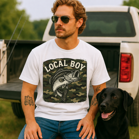 Local Boy Camo Fish DTF Print