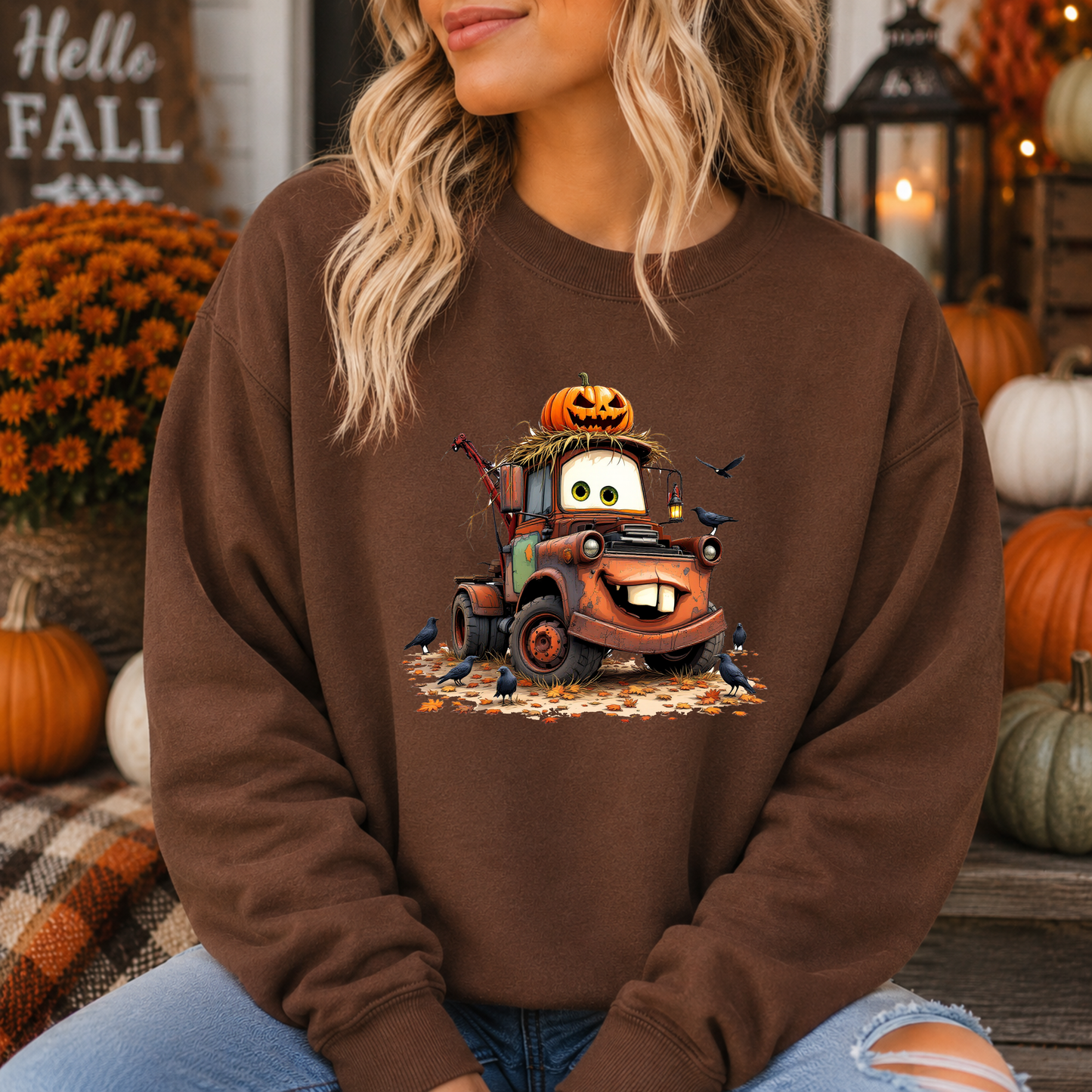 Halloween Tow Truck DTF Print