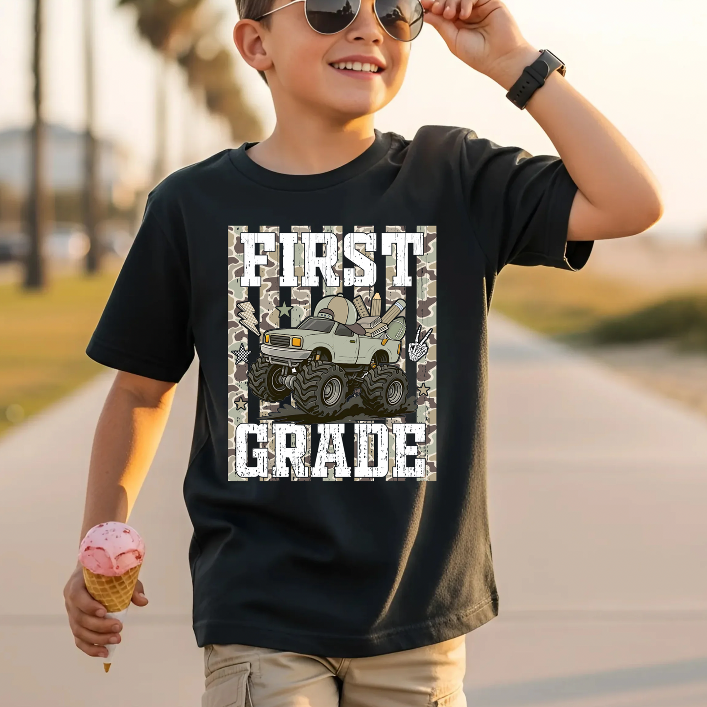 Camo Truck First Grade DTF Print