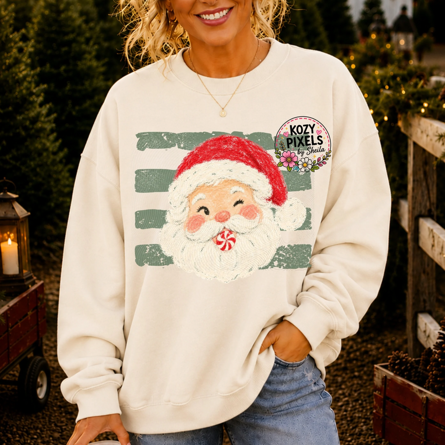 Preppy Santa DTF Print