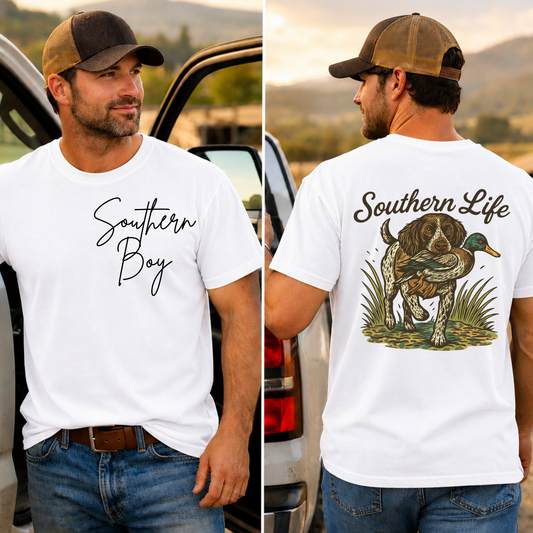 Southern Life Dog With Fish DTF Print
