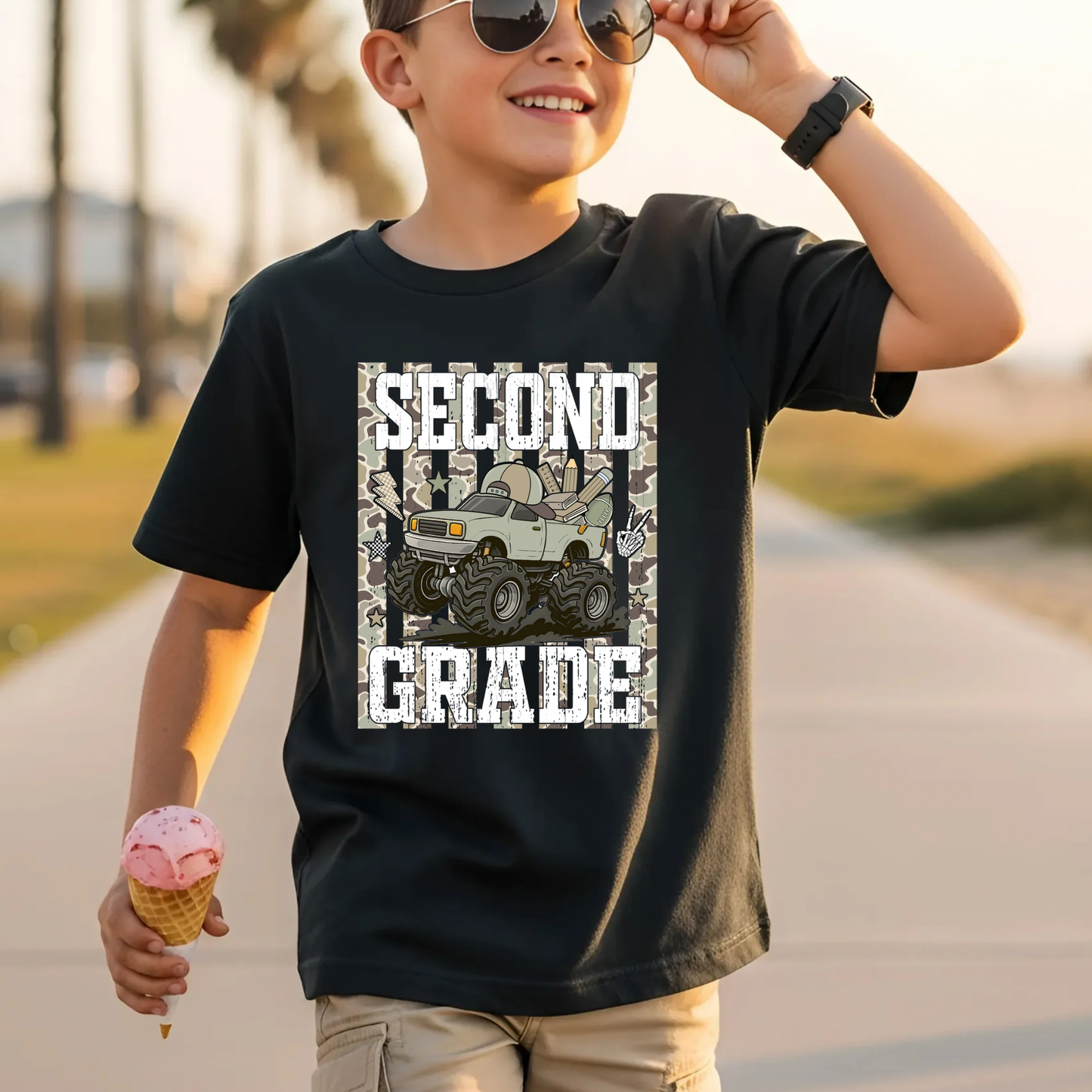 Camo Truck Second Grade DTF Print