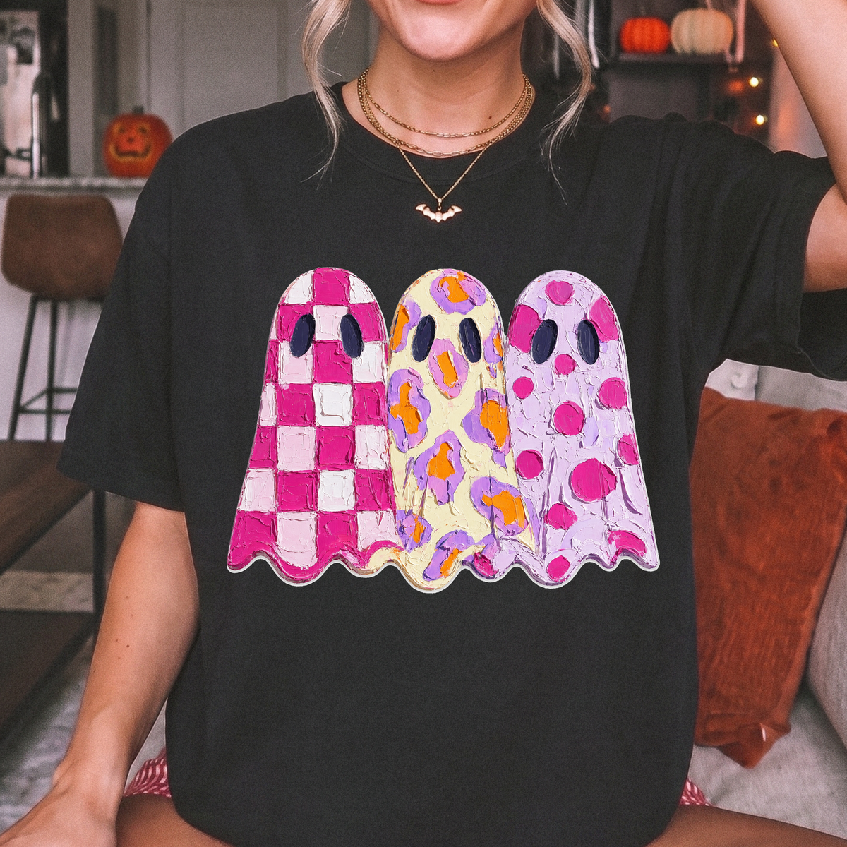 Paint Colorful Ghost DTF Print