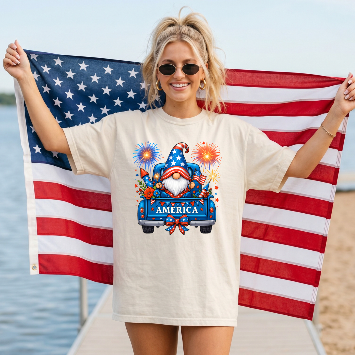 4th Of July Gnomes  DTF Print
