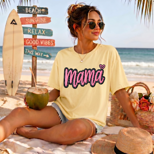 Cheetah Pink Mama DTF Print