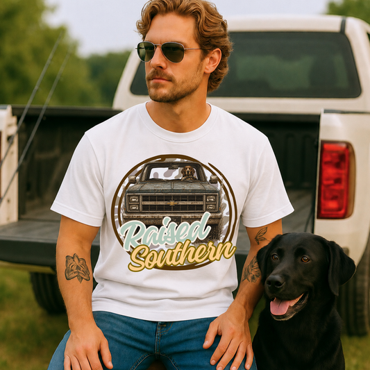 Raised Southern Dog & Truck DTF Print