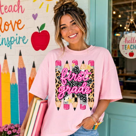 Preppy Pencils First Grade DTF Print