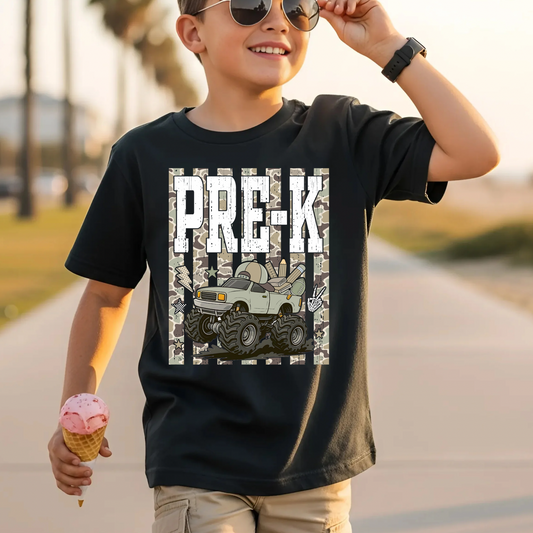 Camo Truck Pre-K DTF Print