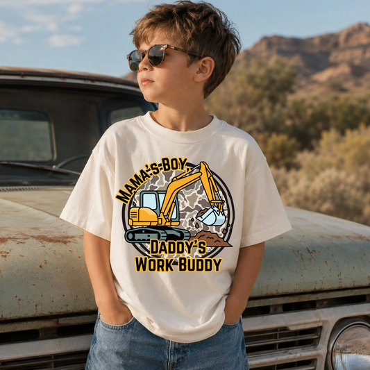 Mama's Boy Daddy's Work Buddy Excavator DTF Print