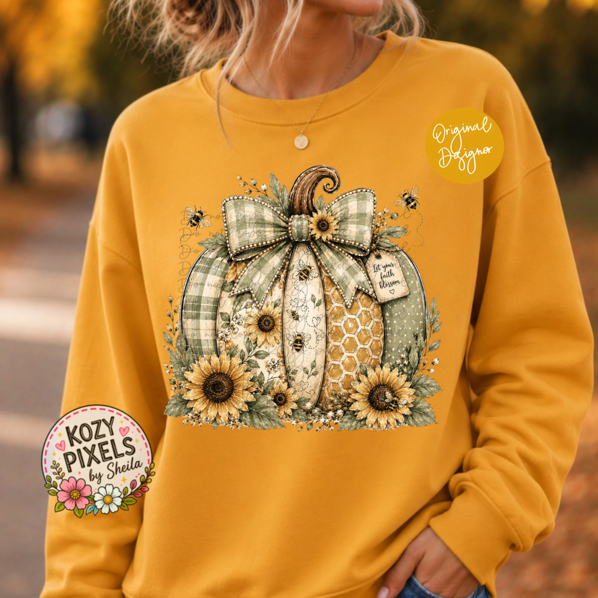 Bee Pumpkin DTF Print